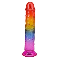 Фаллоимитатор Doc Johnson Crystal Jellies - 7 Inch Сlassic Dong - Rainbow