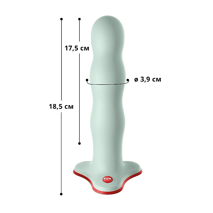 Фаллоимитатор Fun Factory BOUNCER Light Green, шарики внутри, эффект вибрации, диаметр 3,9 см