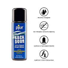 Анальный лубрикант pjur BACK DOOR Moisturising 30 мл, на водной основе, с гиалуроном, эффект силикона