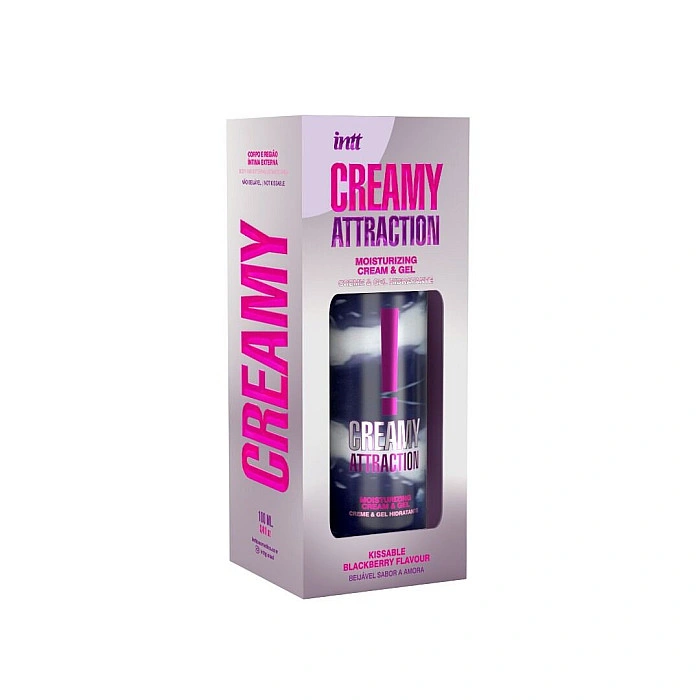 Увлажняющий крем-гель 2в1 Intt Creamy Attraction Blackberry 100мл, вкус ежевики, унисекс