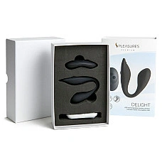 Подвійний вібратор S Pleasures Premium Delight, чорний, для клітора та точки G, 10 режимів