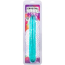 Фаллоимитатор двусторонний Doc Johnson Crystal Jellies 12" Jr. Double Dong Teal