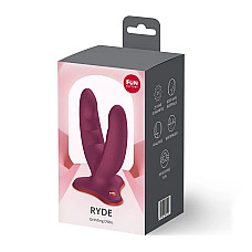 Двойной фаллоимитатор Fun Factory RYDE Wine Red, гибкие стволы, присоска