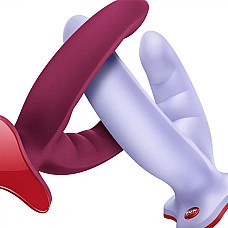 Двойной фаллоимитатор Fun Factory RYDE Wine Red, гибкие стволы, присоска