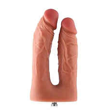 Двойной фаллоимитатор для секс-машин Hismith Silicone Double Penetrator Dildo, система KlicLok