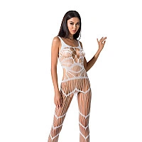 Бодістокінг Passion BS058 white, комбінезон, дуже повітряний