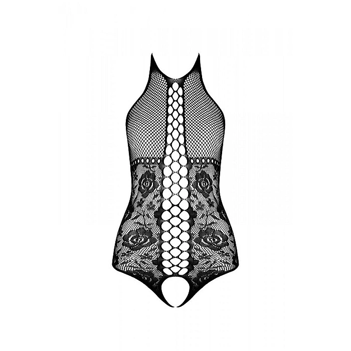 Бодистокинг с имитацией корсетной шнуровки Passion BS094 One Size, red, цветочный узор, с доступом