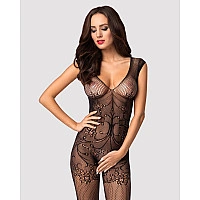 Бодистокинг Obsessive Bodystocking F234 S/M/L, абстрактный рисунок, глубокое декольте
