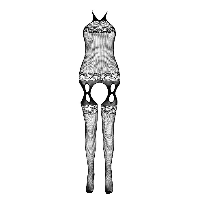 Бодистокинг Passion ECO BS006 white, с доступом, халтер, имитация подвязок