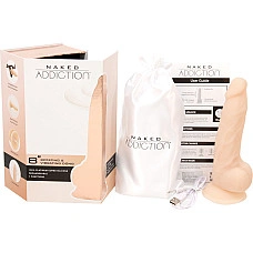Фаллоимитатор с вибрацией и ротацией Naked ADDICTION James 8″ Rotating & Vibrating Dong, пульт ДУ