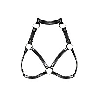 Портупея на груди Obsessive A740 harness black O/S, штучна шкіра