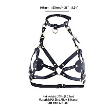 Портупея на грудь LOCKINK SEVANDA Queen Chest Harness with Removable Bra, черная, со съемными пэстис