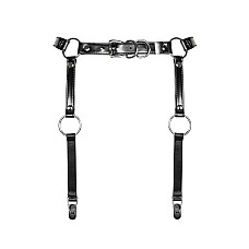Гартеры Obsessive A741 garter belt black O/S, искусственная кожа