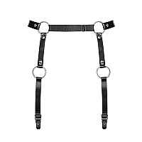 Гартеры Obsessive A741 garter belt black O/S, искусственная кожа