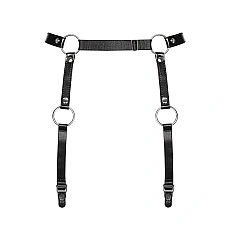 Гартеры Obsessive A741 garter belt black O/S, искусственная кожа