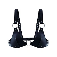 Ліф з натуральної шкіри Feral Feelings - Bikini Top Black