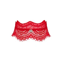 Широкий кружевной чокер Obsessive Bergamore choker, red
