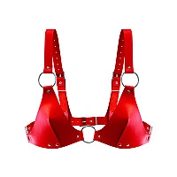 Ліф з натуральної шкіри Feral Feelings - Bikini Top Red
