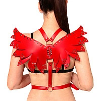 Женская портупея Art of Sex - Wings красная XS-M, экокожа