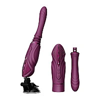 Компактная смарт секс-машина Zalo – Sesh Velvet Purple, 2 насадки, пульт ДУ, кристалл Swarovski
