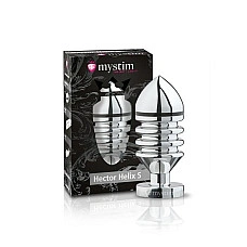 Металева анальна пробка Mystim Hector Helix S для електростимулятора, діаметр 4 см