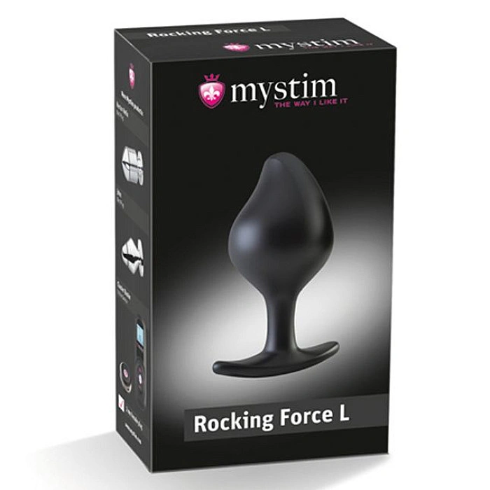 Силиконовая анальная пробка Mystim Rocking Force L для электростимулятора, диаметр 4,7 см
