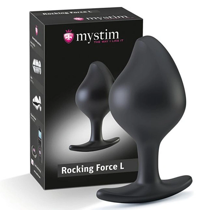Силиконовая анальная пробка Mystim Rocking Force L для электростимулятора, диаметр 4,7 см