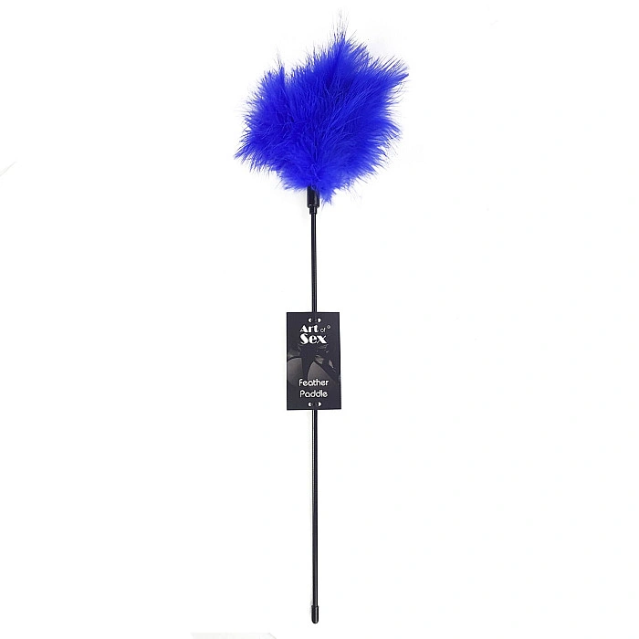 Щекоталка с пером индюка Art of Sex – Feather Paddle, синяя