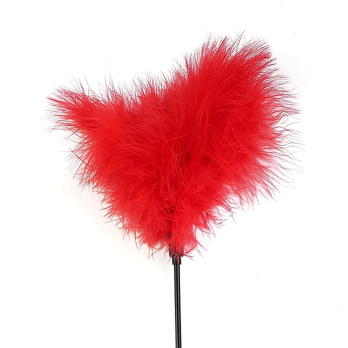Щекоталка с пером индюка Art of Sex – Feather Paddle, красная