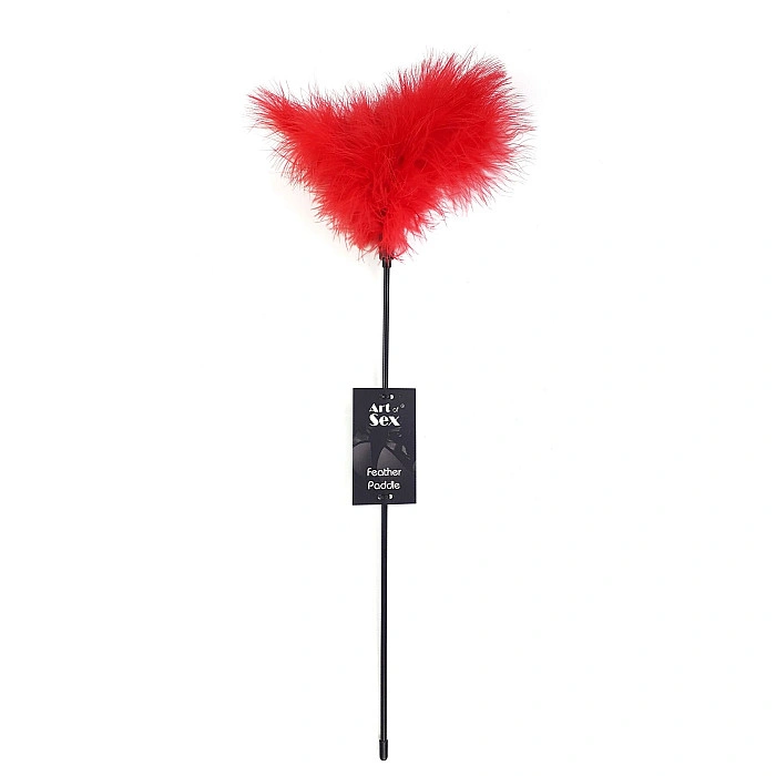 Щекоталка с пером индюка Art of Sex – Feather Paddle, красная
