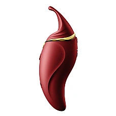 Вибратор 2в1 с язычком Zalo — Hero Wine Red, кристалл Swarovski