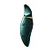 Вібратор 2в1 з язичком Zalo — Hero Jewel Green, кристал Swarovski