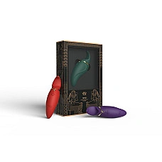 Вибратор 2в1 с язычком Zalo — Hero Jewel Green, кристалл Swarovski