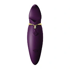 Вибратор 2в1 с язычком Zalo — Hero Twilight Purple, кристалл Swarovski