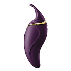Вибратор 2в1 с язычком Zalo — Hero Twilight Purple, кристалл Swarovski