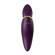 Вибратор 2в1 с язычком Zalo — Hero Twilight Purple, кристалл Swarovski