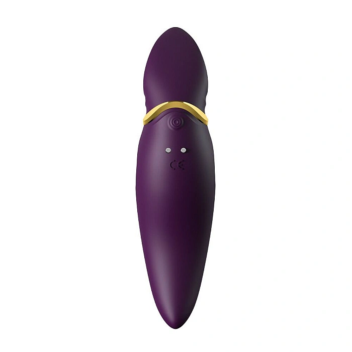Вибратор 2в1 с язычком Zalo — Hero Twilight Purple, кристалл Swarovski