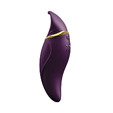 Вибратор 2в1 с язычком Zalo — Hero Twilight Purple, кристалл Swarovski