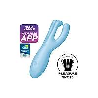 Клиторальный смарт-вибратор Satisfyer Threesome 4 Blue с тремя пальчиками