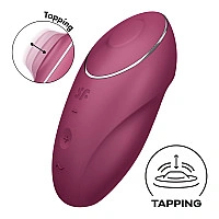 Вибростимулятор-пульсатор Satisfyer Tap & Climax 1 Red, эффект постукивания пальцем, 2 мотора