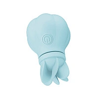 Вібратор Adrien Lastic Caress Blue з насадками для стимуляції ерогенних зон, які обертаються.