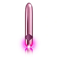 Мощный вибратор Rocks Off Havana Lilac с цветной LED-подсветкой, 10 режимов работы, перезаряжаемый