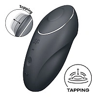 Вибростимулятор-пульсатор Satisfyer Tap & Climax 1 Grey, эффект постукивания пальцем, 2 мотора