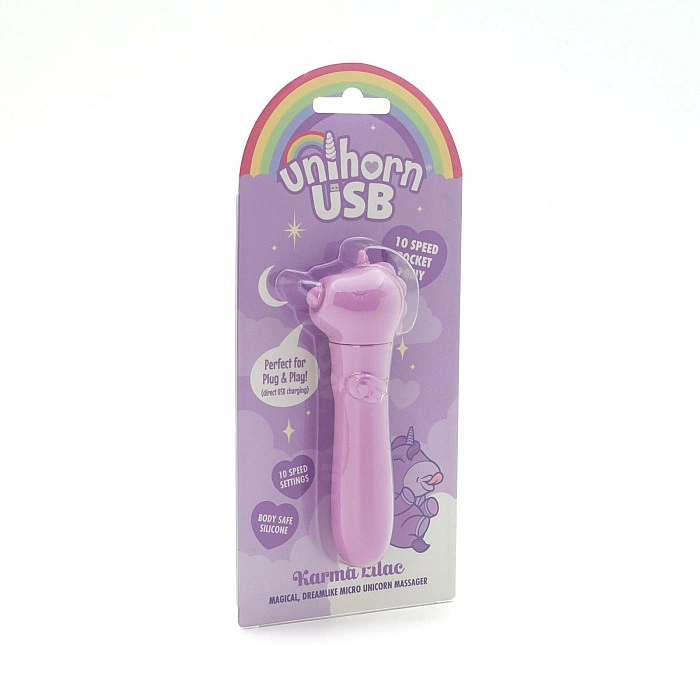 Вибратор-единорожка Unihorn USB Bullet – Karma Lilac, вибропуля, USB-зарядка, 10 режимов