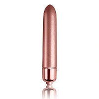 Вибропуля Rocks Off RO-90mm Touch of Velvet Rose Blush матовая, 10 режимов работы, на батарейке