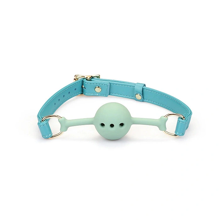 Кляп Liebe Seele Blue Lamb Leather Ball Gag with Velvet Lining