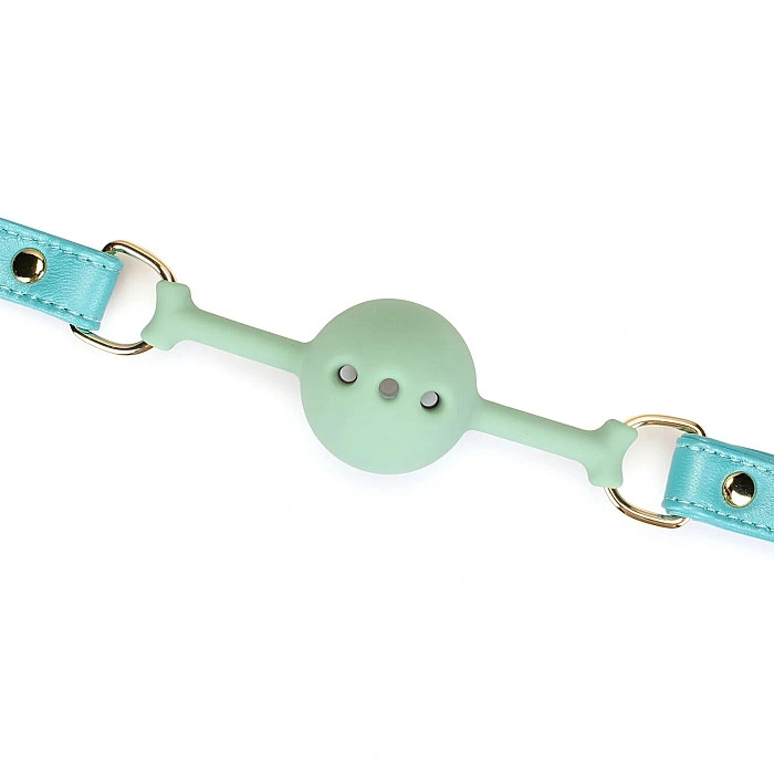 Кляп Liebe Seele Blue Lamb Leather Ball Gag with Velvet Lining