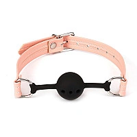 Воздухопроницаемый кляп Liebe Seele Dark Candy Pink Ball Gag, силиконовый шарик, диаметр 4,3 см