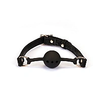 Воздухопроницаемый кляп Liebe Seele Boudoir Amor Ball Gag Black, силиконовый шарик, диаметр 4,3 см