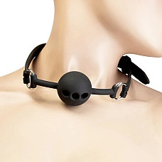 Воздухопроницаемый кляп с силиконовым шариком Punishment – Silicone Ball Gag – Black